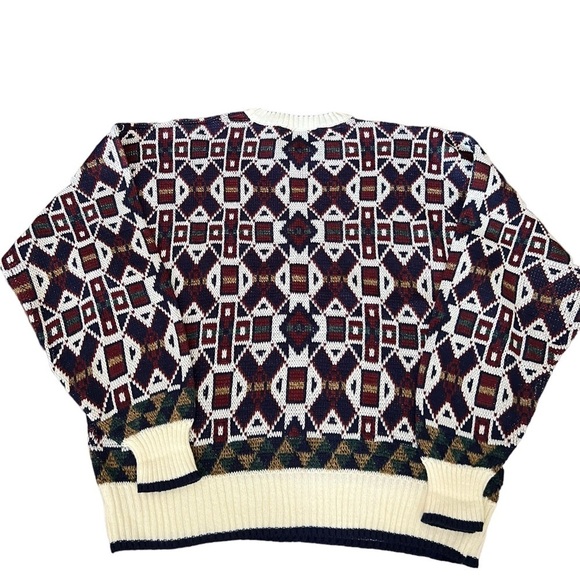 Vintage Geometric Grandpa Sweater XL Biggie - Picture 2 of 4